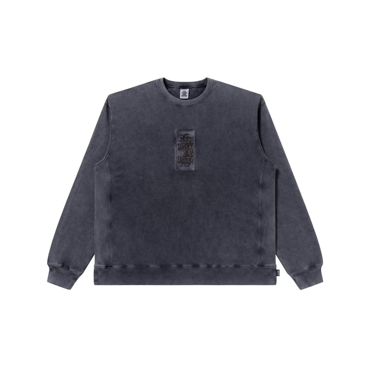 HANDLE WITH CARE PIGMENT DYED CREW SWEAT BLACK