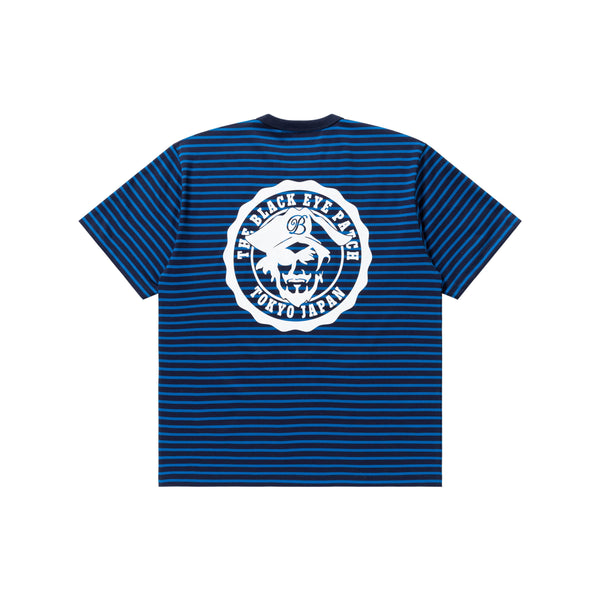 PIRATE LOGO STRIPRD TEE BLUE
