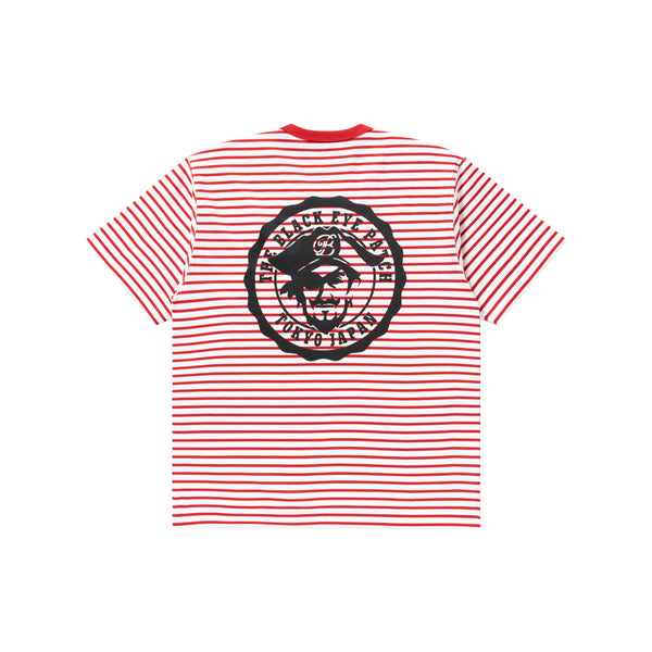 PIRATE LOGO STRIPRD TEE RED