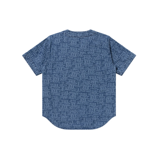 STICKER COVERED DENIM BASEBALL SHIRTS INDIGO