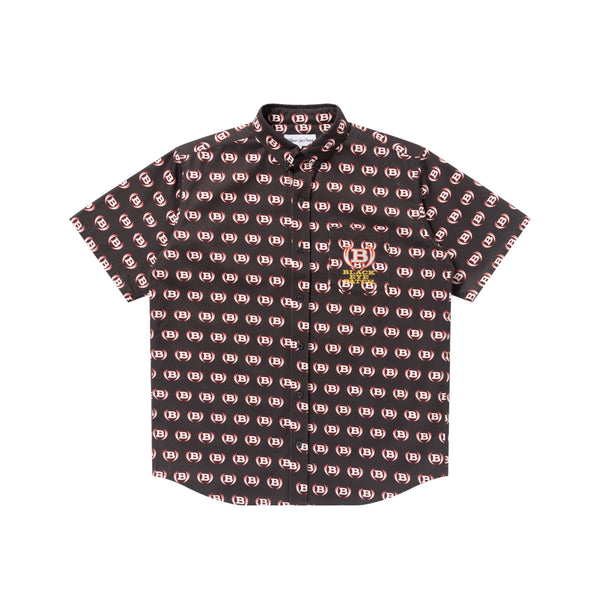 WINGED LOGO PATTERNED S/S SHIRT BLACK