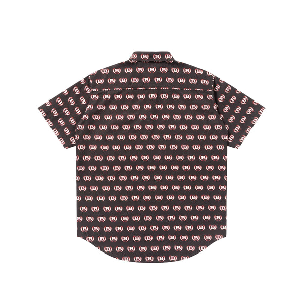 WINGED LOGO PATTERNED S/S SHIRT BLACK
