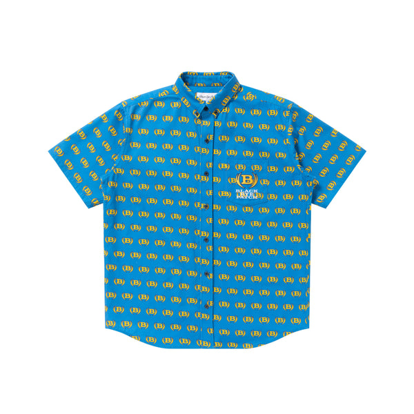 WINGED LOGO PATTERNED S/S SHIRT BLUE