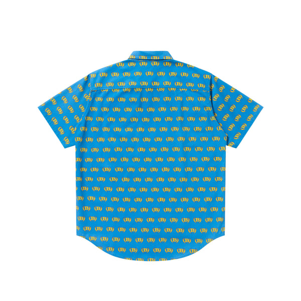 WINGED LOGO PATTERNED S/S SHIRT BLUE