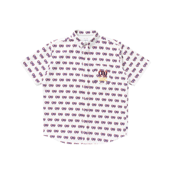 WINGED LOGO PATTERNED S/S SHIRT WHITE