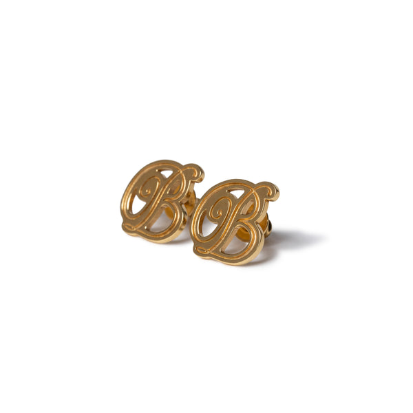 B EMBLEM EARRINGS GOLD