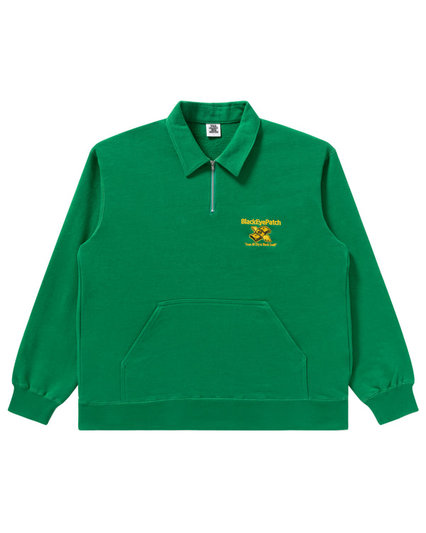 DOLLAR BAND HALF ZIP SWEAT GREEN