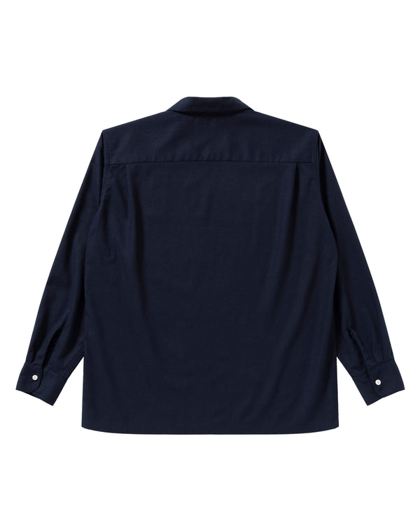 OPTIMA OPEN COLLARED L/S SHIRT NAVY