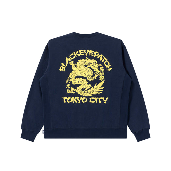 ANGRY DRAGON CREW SWEAT NAVY