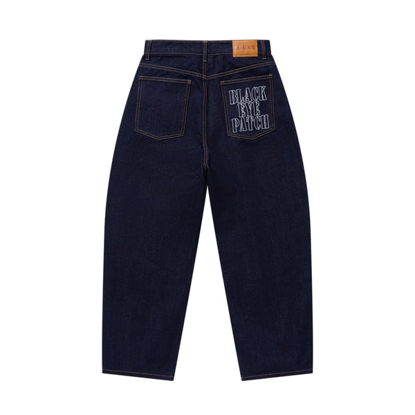 STENCIL LOGO WASHED EXTRA BAGGY JEANS INDIGO