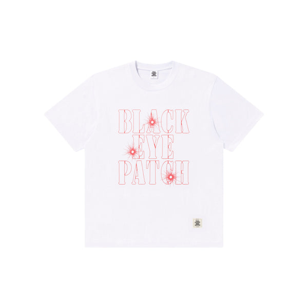GUNSHOT STENCIL LOGO TEE WHITE