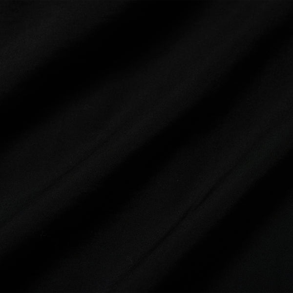 OE LOGO OPEN COLLARED L/S RAYON SHIRT BLACK