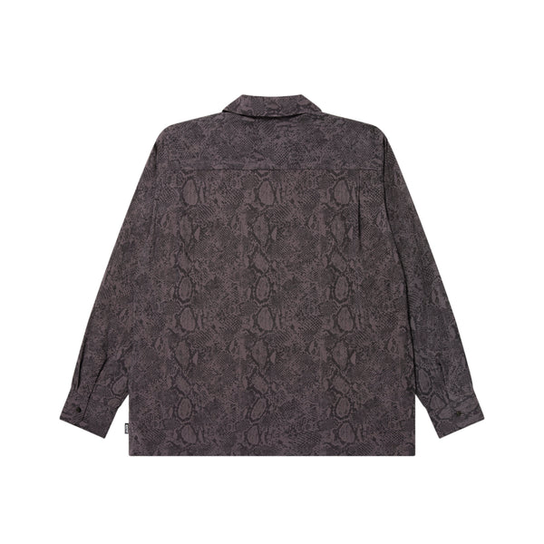 OE LOGO OPEN COLLARED L/S RAYON SHIRT MULTI