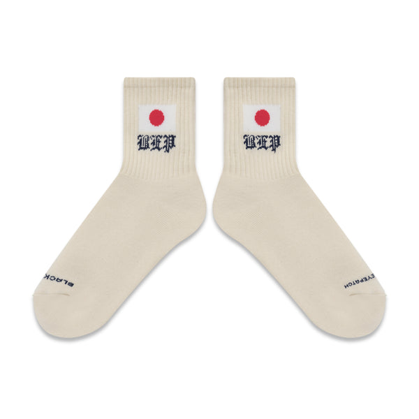 JAPAN FLAG SHORT SOCKS IVORY