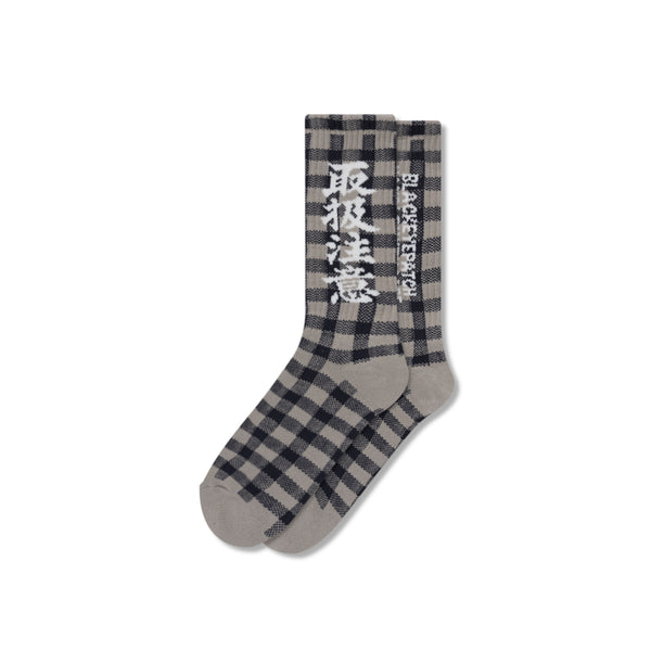 CHECKED HWC SOCKS GRAY/NAVY