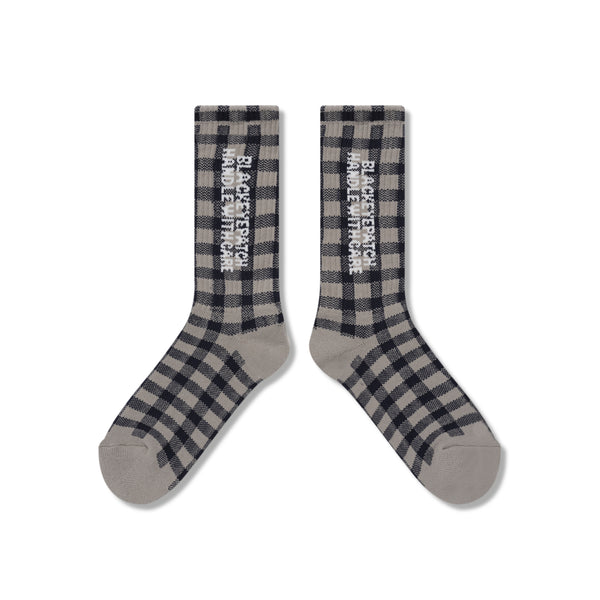 CHECKED HWC SOCKS GRAY/NAVY