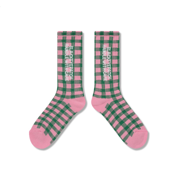 CHECKED HWC SOCKS PINK/GREEN