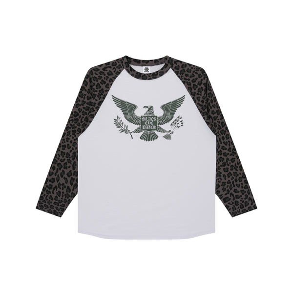 CONDOR RAGLAN L/S TEE WHITE/LEOPARD