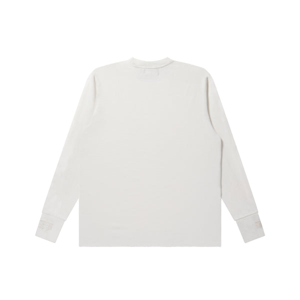 RIB EMBROIDERED THERMAL L/S TEE OFF WHITE