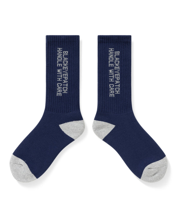 HANDLE WITH CARE SOCKS NAVY