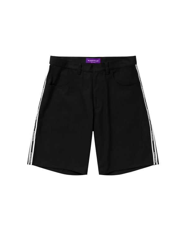 JEANS LOGO REFLECTOR PATCH SHORTS BLACK
