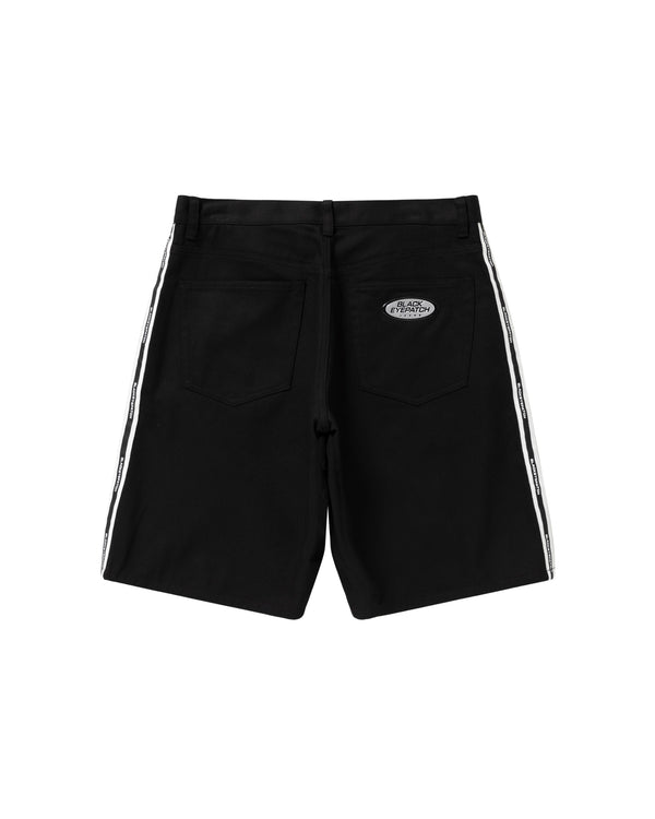 JEANS LOGO REFLECTOR PATCH SHORTS BLACK