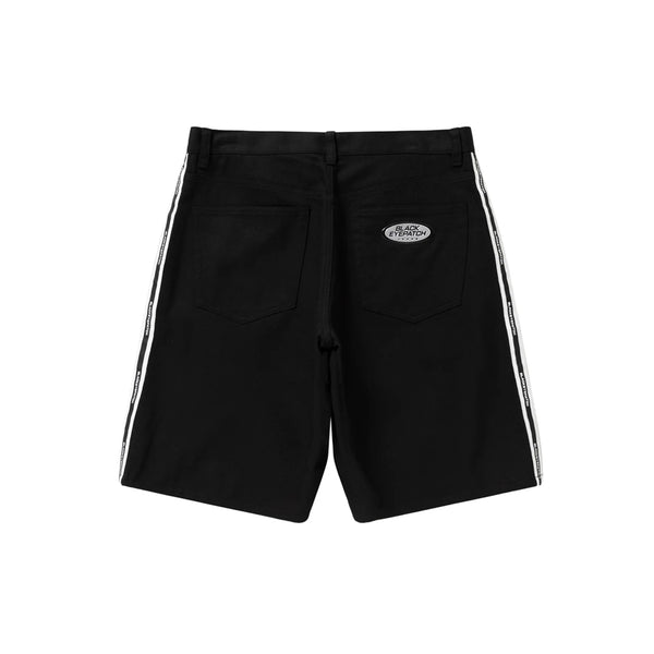 Jeans Logo Reflector Patch Shorts, Black