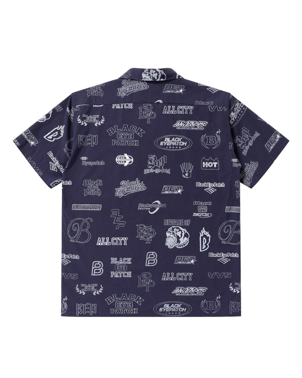 SKETCHED LOGOS S/S SHIRT NAVY