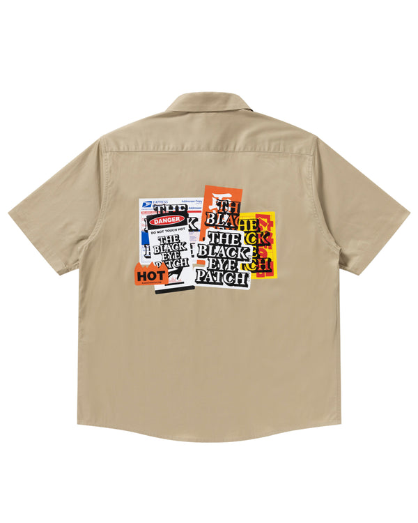LABEL PACK S/S WORK SHIRT BEIGE
