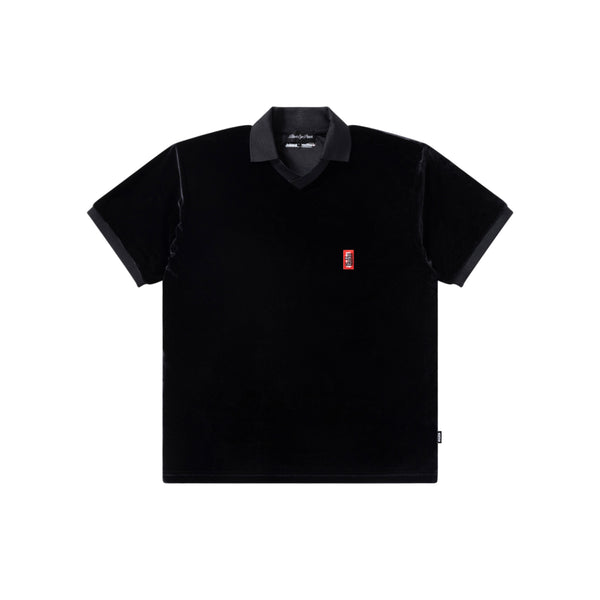 SMALL HWC VELOUR S/S POLO SHIRT BLACK