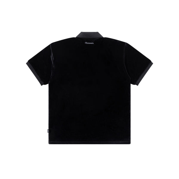 SMALL HWC VELOUR S/S POLO SHIRT BLACK