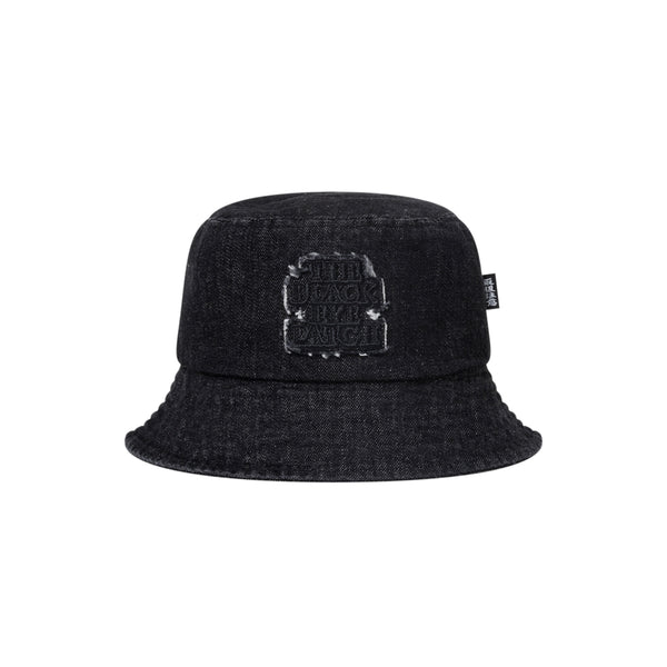 OG LABEL PATCHED DENIM BUCKET HAT BLACK