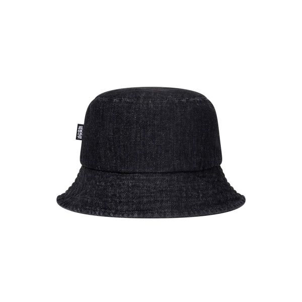 OG LABEL PATCHED DENIM BUCKET HAT BLACK