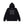 METAL LOGO FABRIC-STITCHED ZIP HOODIE BLACK