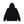 METAL LOGO FABRIC-STITCHED ZIP HOODIE BLACK
