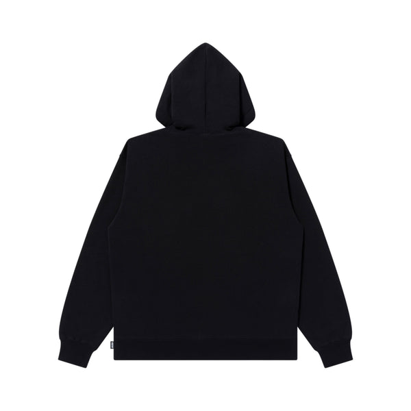 METAL LOGO FABRIC-STITCHED ZIP HOODIE BLACK