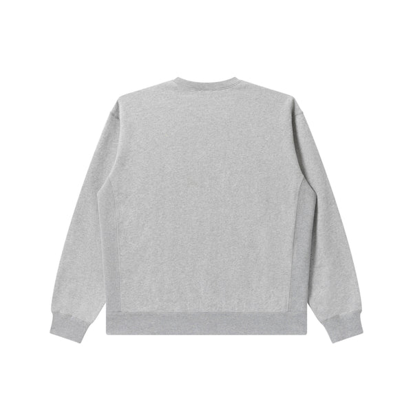 BIG DOLLAR SIGN FABRIC-STITCHED CREW SWEAT HEATHER GRAY