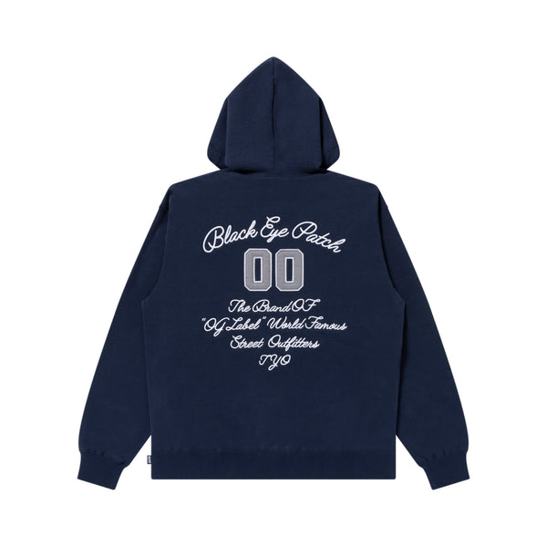 BRAND STATEMENT DOUBLE POCKET HOODIE NAVY