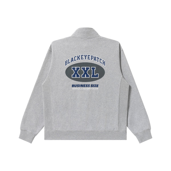 BUSINESS SIZE HALF ZIP SWEAT HEATHER GRAY
