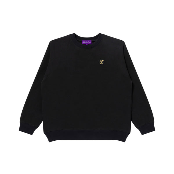 SMALL B EMBLEM RAGLAN CREW SWEAT BLACK