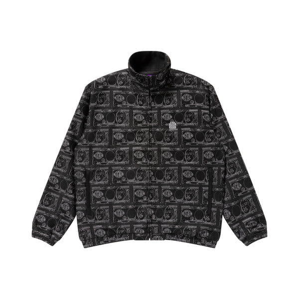 YUKI CHIBA "億万長者" FAUX SUEDE TRACK JACKET BLACK
