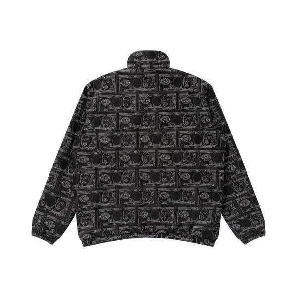 YUKI CHIBA "億万長者" FAUX SUEDE TRACK JACKET BLACK