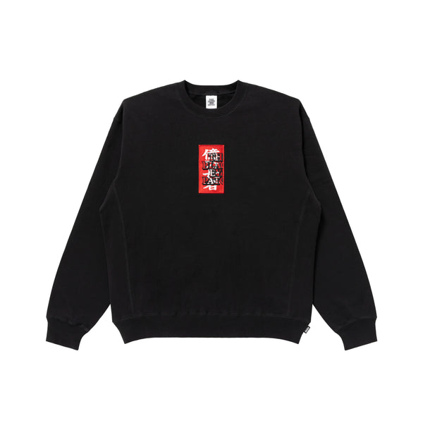 YUKI CHIBA "億万長者" HWC LABEL CREW SWEAT BLACK