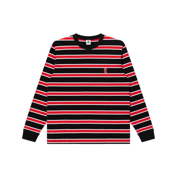 SMALL HWC BORDERED L/S TEE BLACK/RED