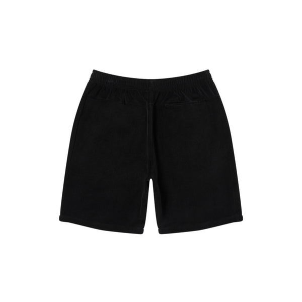 SCRIPT LOGO VELOUR SHORTS BLACK