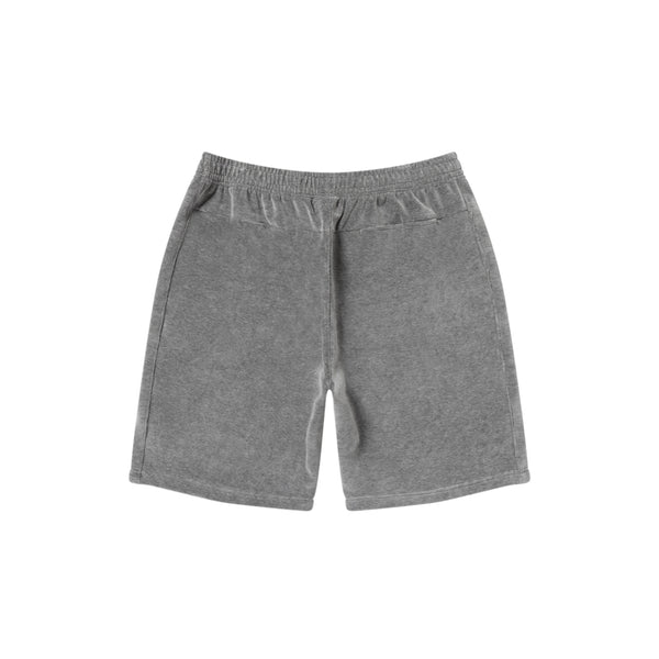 SCRIPT LOGO VELOUR SHORTS HEATHER GRAY