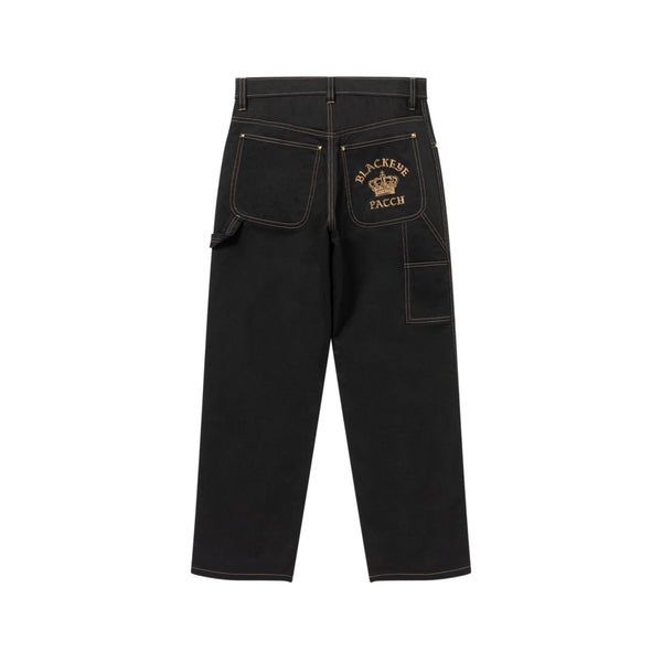 CROWN LOGO PAINTER PANTS BLACK