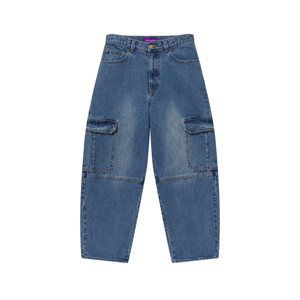 URBAN ARROWS STITCHED CARGO JEANS INDIGO