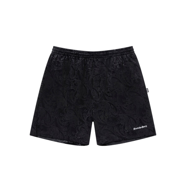 PAISLEY VELOUR SHORTS BLACK