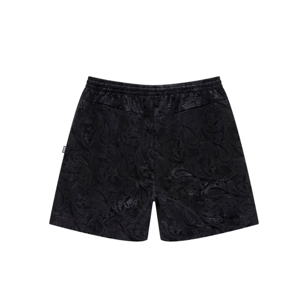 PAISLEY VELOUR SHORTS BLACK